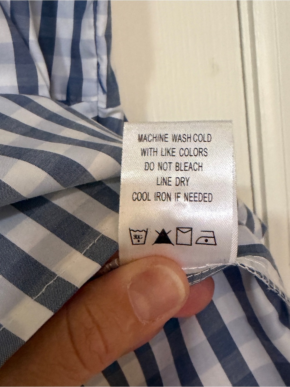 Tyler Boe Blue and White Gingham Tunic Blouse - Picture 8 of 11